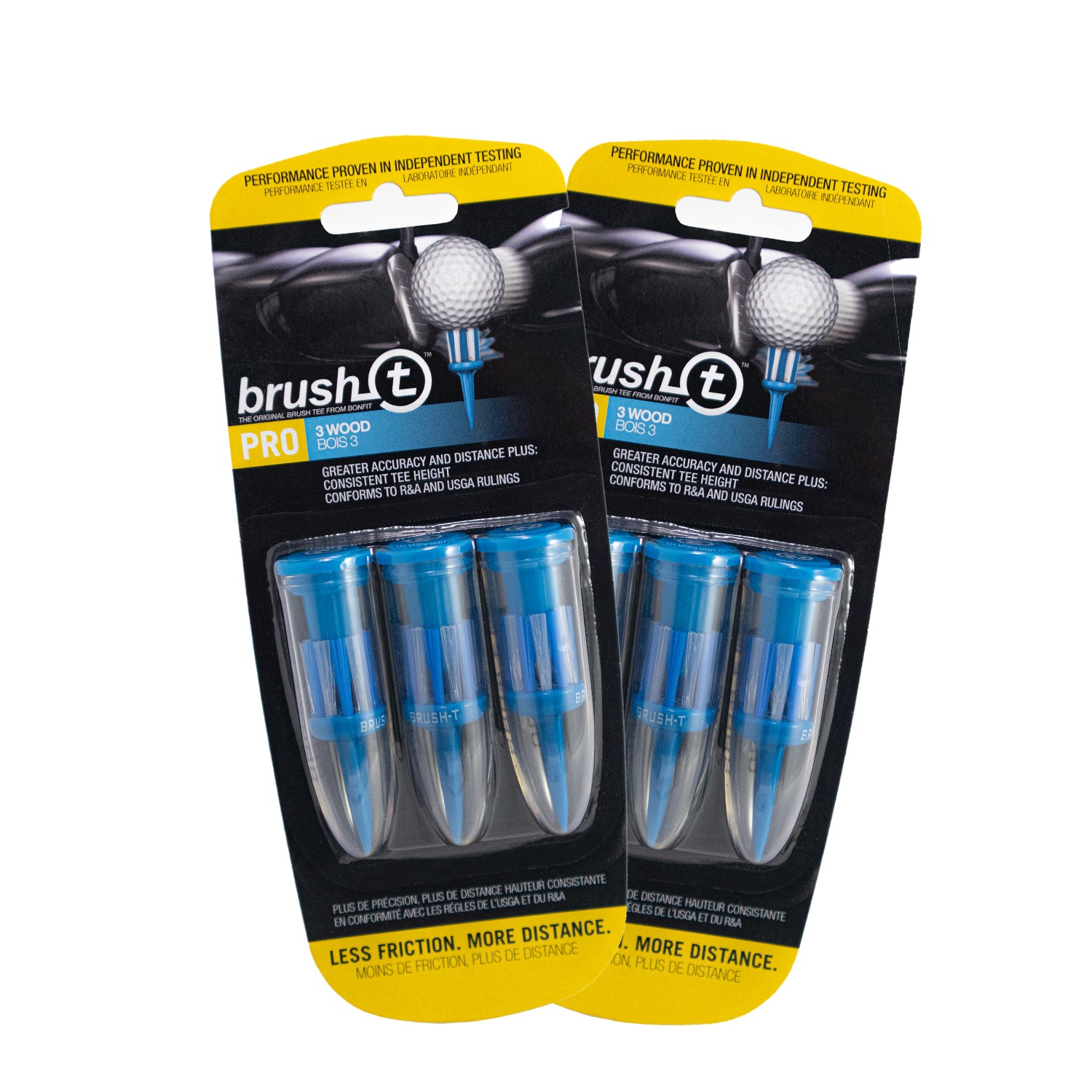 BRUSH-T 3 Wood Bundle | Size 2" | Premium Plastic Golf Tees