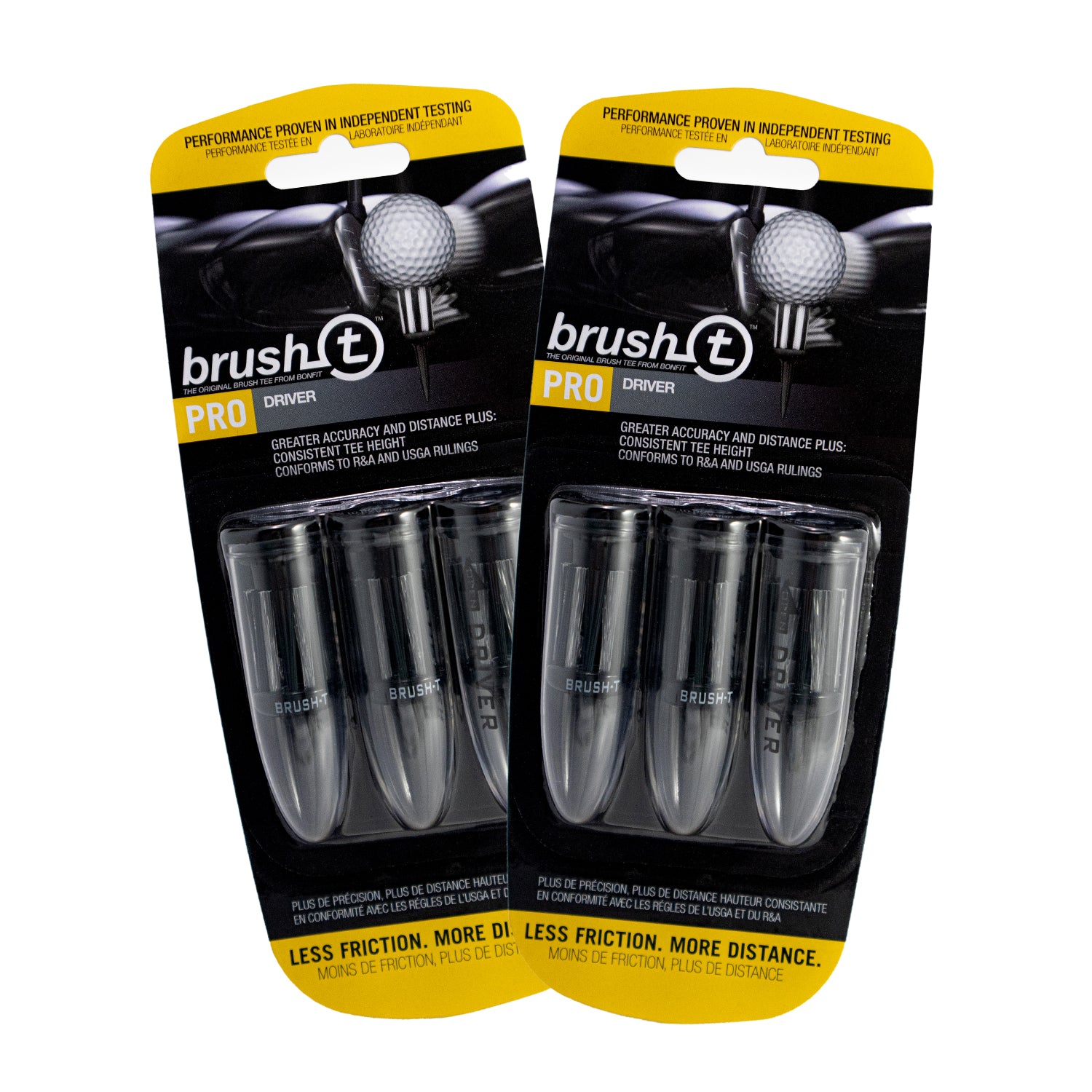 BRUSH-T Driver Bundle | Size 2 1/5&quot; | Premium Plastic Golf Tees