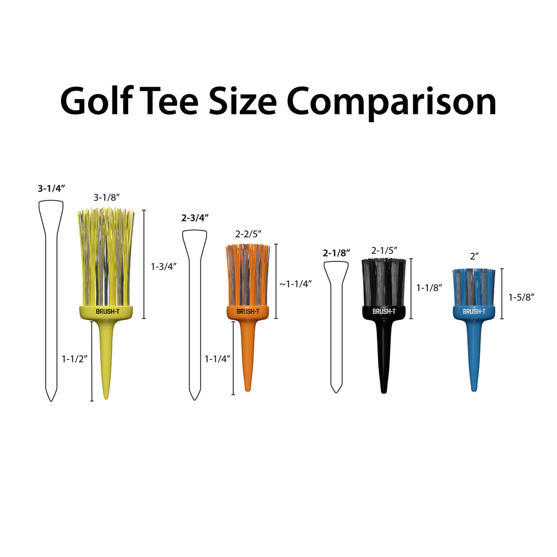 BRUSH-T Fairway Bundle | Premium Plastic Golf Tees