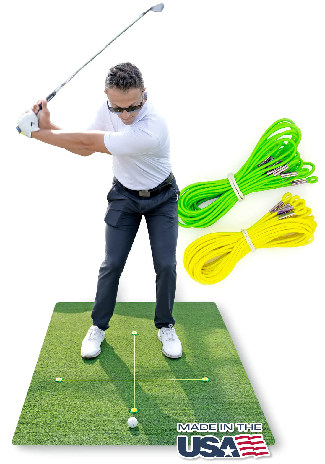 Mixed Pack of Green/Yellow Elastic Lanyards